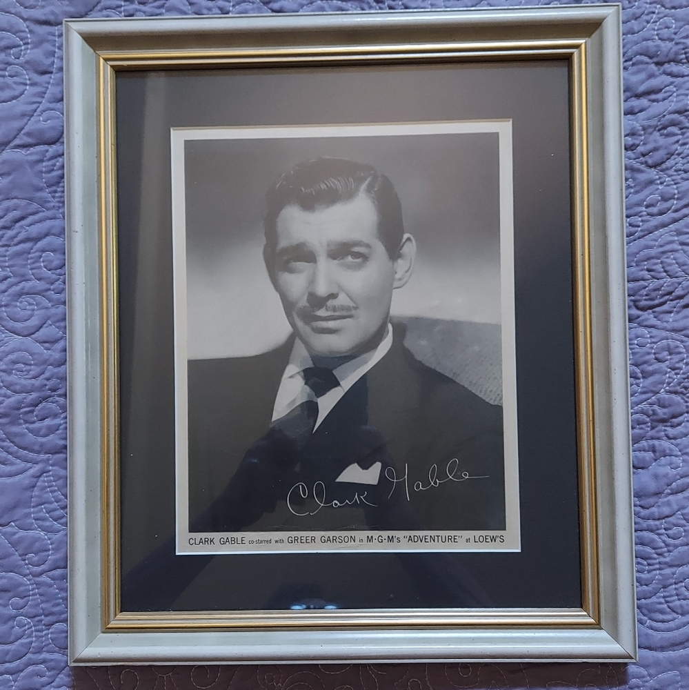 CLARK GABLE co-star GREER GARSON M.G.Ms "ADVENTURE" at LOEW'S Framed Autographed